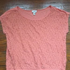 LOFT Size Large pink lace top
